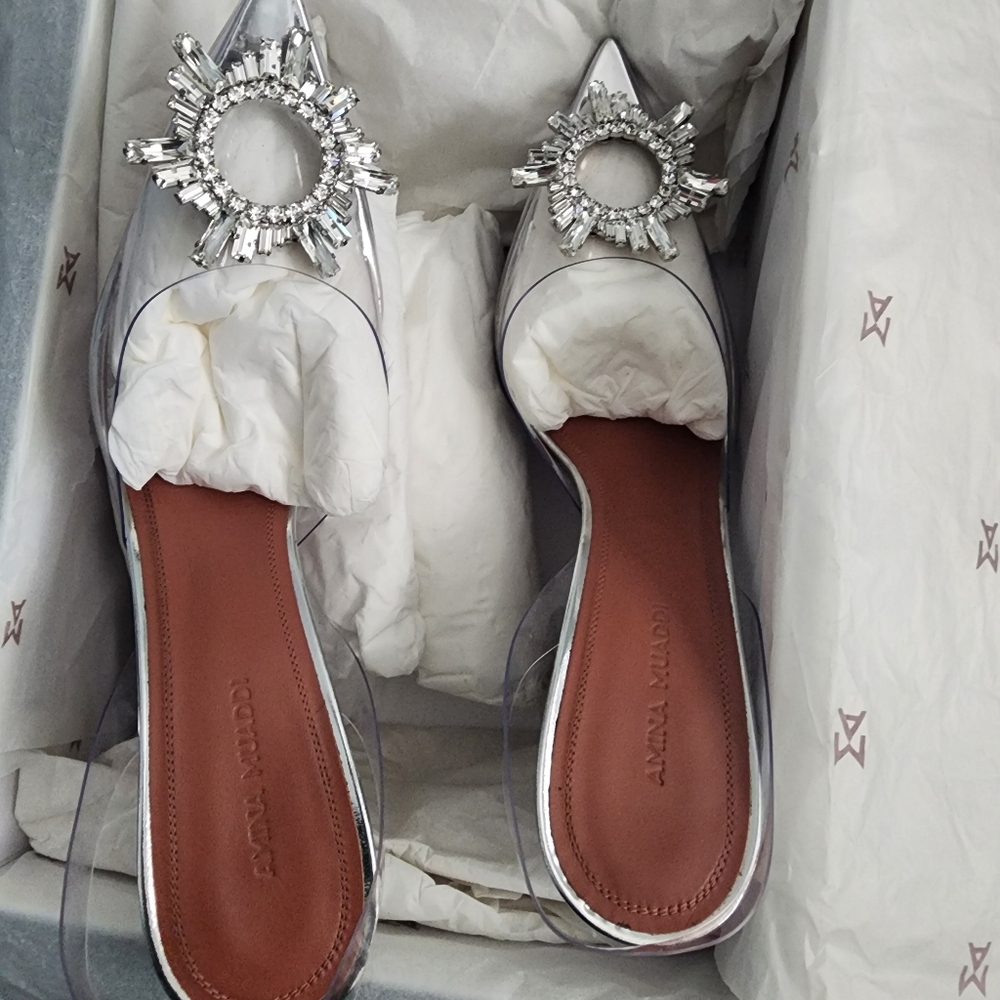 Amina Muaddi Glass heels size 38